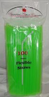 IGC 500 Straws - Flex/Flexible Drinking Straws - Luau - Wedding - Party - Lime Green - 500 Flexible Straws (5 Packs x 100 Straws)