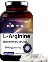 L-Arginine Supplement 1500mg, 120 Capsules, Nitric Oxide Supplement for Energy, Muscle Growth, Vascularity and Stamina, No GMOs