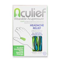 Aculief - Award Winning Natural Headache, Migraine and Tension Relief - Wearable Acupressure - Stress Alleviation - Simple, Easy & Effective 2 Pack - (Teal & Green)