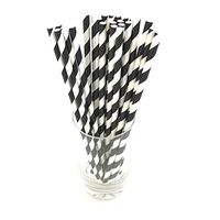 BB67 25pcs Disposable Drinking Straws Home Bar Party Cocktail Drink Straw (Black)