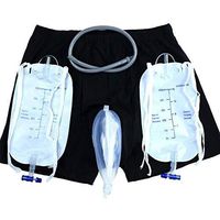YxnGu Silicone Urine Collector with 2 Urine Catheter Bags - Male Portable Leak Proof Incontinence Pants - Wearable Urinal for Man (Size : L)