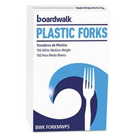 Boardwalk FORKMWPSCT Mediumweight Polystyrene, Fork, White, 10 Boxes of 100/Carton