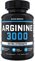 L-Arginine Nitric Oxide Booster - L Arginine Workout Supplements for Men - for Muscle Growth, Vascularity, Endurance and Heart Health (90 Tablets | 3150mg) by BASIC GREENS