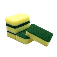 uxcell 5pcs Scouring Pads Non-Scratch Scouring Sponge Scrub Pads 4.1 X 2.4 Inch for Scouring Kitchens, Dishwashing, Green
