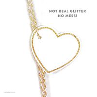Andaz Press Heart Gift Tags, Solid Border, Blank, Printed Gold Glitter, 30-Pack
