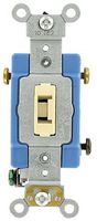 Leviton 1203-2IL 15 Amp, 120/277 Volt, Toggle Locking 3-Way AC Quiet Switch, Extra Heavy Duty Grade, Self Grounding, Back and Side Wired, Ivory