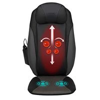 Giantex Shiatsu Back Massage Seat Cushion with Heat, Full Back Kneading Rolling Massage and Hip Vibration, Massage Chair Pad Release Pain Fatigue from Back, Lumbar, Hip and Highs (w/headrest)