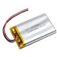 3.7V Lithium Ion Battery, LP803860 2000mAh Battery Pack with Genuine JST Connector