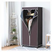 Closet Organizer & Garment Rack, Non-Woven Fabric Wardrobe Storage Portable Clothes Closet, Brown