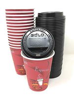 SOLO Bistro 12 Ounce Cups and Black Traveler Lids. Pack 80 Sets