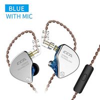 CCA CA4 in Ear Metal Earphones Zinc Alloy Cover + Imported Resin Cavity + Aluminum Alloy with Detachable Cable, 1BA + 1DD for Smartphones and Digital Audio Players（Blue with mic）