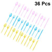 UPKOCH 36pcs Disposable Plastic Spoon Fork Knife Kit Cute Flatware Set For Kids Birthday Party Baby Shower Supplies