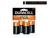 Duracell - CopperTop C Alkaline Batteries with recloseable Package - Long Lasting, All-Purpose C Battery for Household and Business - 4 Count (Pack of 18)