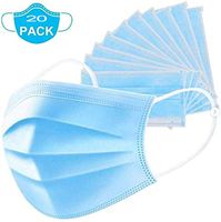 20Pcs Disposable 3-Layer Mouth Covers, Anti Dust Breathable Disposable Earloop Mouth Face Cover