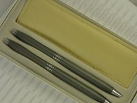 Cross Made in the USA Century Classic Ladies with Velvet Matte Gray and Chrome Pen & Pencil Set