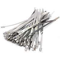 ZRM&E 20pcs Stainless Steel Cable Ties, 7.9 Inches (20CM) Self-Locking Cable Zip Ties High Loop Tensile Strength Durability