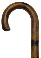 Unisex Round Nose Crook Cane Stepped/Scorched Manilla  -Affordable Gift! Item #DHAR-9081000