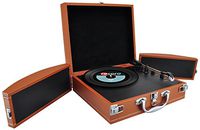 Upgraded Pyle Vintage Record Player - Classic Vinyl Player, Turntable, Rechargeable Batteries, Bluetooth Enabled Devices, MP3 Vinyl, Music Editing Software Included, Works w/ Mac & PC, 2 Speed