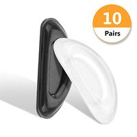 YR Eyeglass Nose Pads, Stick On Soft Silicone Nose Pad Cushion, Adhesive Anti-Slip Nose Pads for Glasses, Eyeglasses, Sunglasses, 1.3mm, 10 Pairs, Black & Clear
