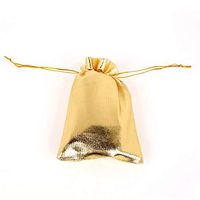 ShineBear 50pcs/LOT Gold Silver Drawstring Organza Pouches Metallic Foil Jewelry Organizer Christmas Wedding Gifts Candy Packaging Bags - (Color: Gold, Gift Bag Size: 7x9cm)