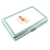 Junk Diet Em1 Hip Silver Cigarette Case Id Holder Metal Wallet 4" X 2.75" RFID Protection
