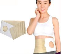 GHzzY Ostomy Belt - Abdominal Binder Brace Waist Support for Fixed Ostomy Bag & Prevent Parastomal Hernia - 3.14 Inch Stoma Opening,1,S