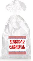 Red Happy Birthday Carnival Party Favor Bags with Ties - 12pack