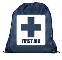 First Aid Backpack Drawstring Medical Bag for Emergencies or Epi Pen & Medicine - 3PK Navy CA2500FirstAid S4