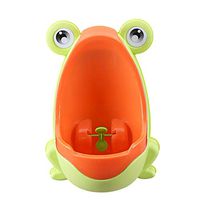 Frog Urinal,Cartoon Frog Bathroom Kids Toddler Potty Toilet Training Pee Trainer Boys Urinal Yellow + Orange