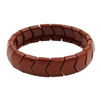 Power Ionics Health Ion Tourmaline Beads Stretch Bracelet Wristband Stretch (Brown)