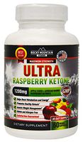 ROCKY MOUNTAIN VITAMINS Ultra Raspberry Ketones Supplement –Max Strength Natural Weight Loss Fat Burner with Appetite Suppressant | Powerful Antioxidant Blend | 60 Count, Veggie Capsules, 1200mg (1)
