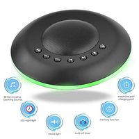 White Noise Sound Machine for Sleeping, 20 Non - Looping Soothing Sounds Lullaby Colorful Night Light Timing Baby Therapy Sound Machine, Auto-Off Timer Battery or USB Output Charger (UFO Black)