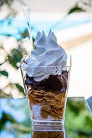 Party Plan Disposable Dessert Cups – Set of 24 5.5-Oz Clear Plastic Cups with Mini Spoons  – Elegant Design, Perfect Choice Any Occasions – Stress Free Post-Party Clean Up