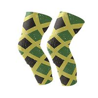 Anyangquji Jamaican Flag Stripe Caribbean Kneepads Sport Protector Compression One Piece Anti-Slip Knee Brace for Men&Women (1 Pair)