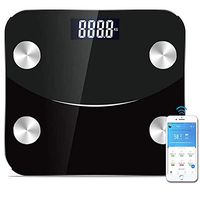 Bluetooth Body Fat Scale Smart Scale Digital Bathroom Wireless Weight Scale, G-shaped sensor, Body Composition Analyzer With Smartphone Lcd Display, 180kg, 29 26cm,Black