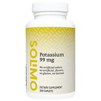 Amazon Brand - Solimo Potassium 99mg, 300 caplets, Ten Month Supply
