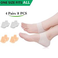 (8PCS) Silicone Heel Protectors,Heel Cups,Gel Heel Cushion,Plantar Fasciitis Inserts Pads& Heel Guards Great fot Heel Pain, Heal Dry Cracked Heels, Achilles Tendinitis.Heel Sore.