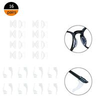 16 Pairs Anti-Slip Silicone Nose Pads and Anti-Skid Ear Hooks for Eyeglasses/Sunglasses/Glasses
