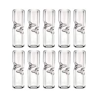 Air Steward Tips - Premium Quality Glass Cigarette Rolling Filter Tips - Pack of 10 (8x25mm-Round Mouth)