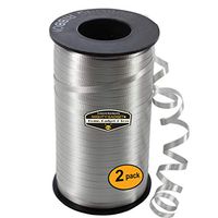 2 Pack of Mighty Gadget Matte Silver Curling Ribbon & Ballon Ribbon 3/16-Inch Wide by 1500 feet Long Spool