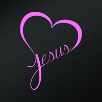 Jesus Heart Vinyl Decal Sticker | Cars Trucks Vans Walls Laptops Cups | Pink | 5.5 In | KCD843P