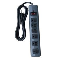 Master Electrician PS-649F-3 6 Outlet Surge Strip, Black