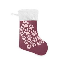 Christmas Socks Heart Paw Print Personalized Santa Stocking Gift Kids Fireplace/Restaurant/Hotel/Club/bar for Xmas Tree Decor