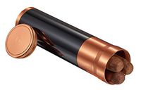Visol Carlos Jr. 3-Cigar Travel Humidor with Copper Top, Polished Black