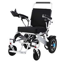 ZXOIHH Folding Electric Wheelchair, Aluminum Alloy, Electromagnetic Brake, All-Round Forward Control Lever