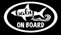 Makarios LLC Baby Shark on Board Cars Trucks Vans Walls Laptop MKR| White |5.5 x 3|MKR739