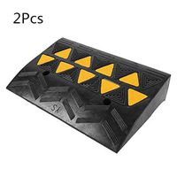 Cocoarm 4" Rise Threshold Ramp,2pcs Anti-Slip Heavy Duty Rubber Curb Ramps Driveway Car Vehicle Wheelchair Threshold Ramp