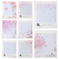 Junlinto,Fresh Cherry Sakura Natural Memo Pad Sticky Notes Shopping Check List School Supply Label
