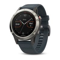 Garmin Fenix 5 Training Watch Silver with Granite Blue Band (Renewed)