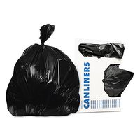 Heritage H8647TK Low-Density Can Liners 56 gal 0.9 mil 43 x 47 Black 100/Carton